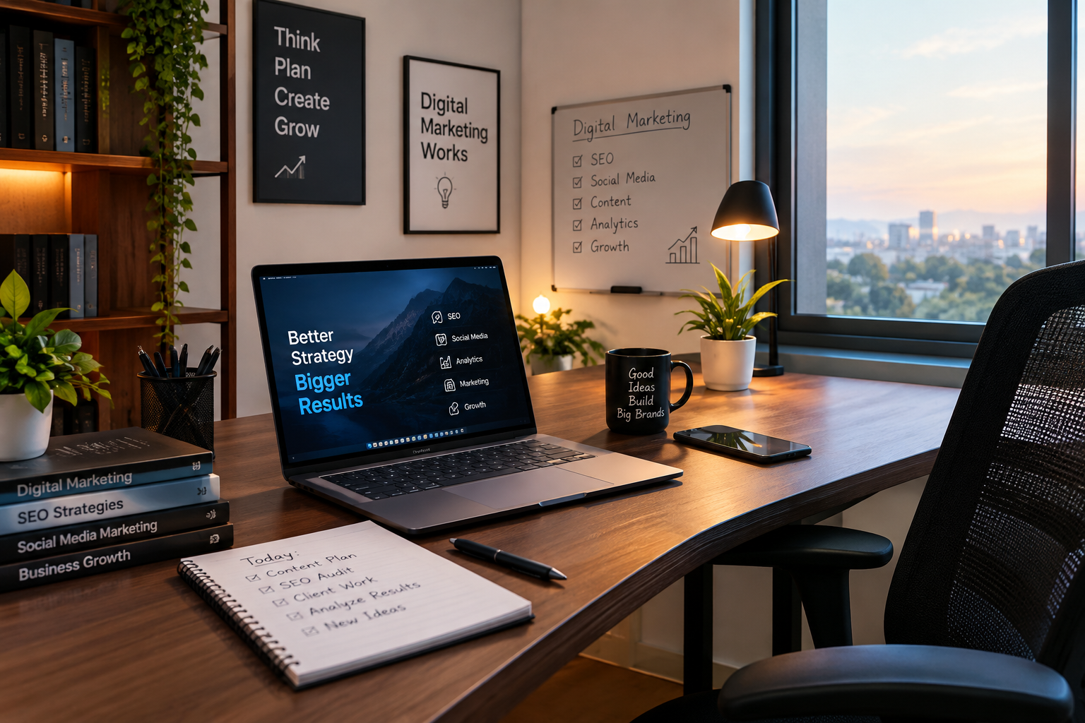 digital marketer’s inspiring workspace